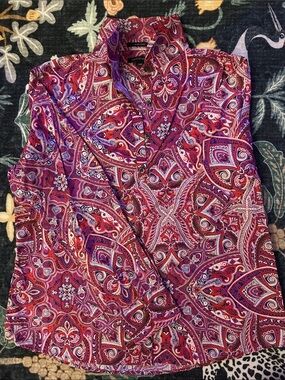 Pink and Purple Paisley Button-Up Shirt